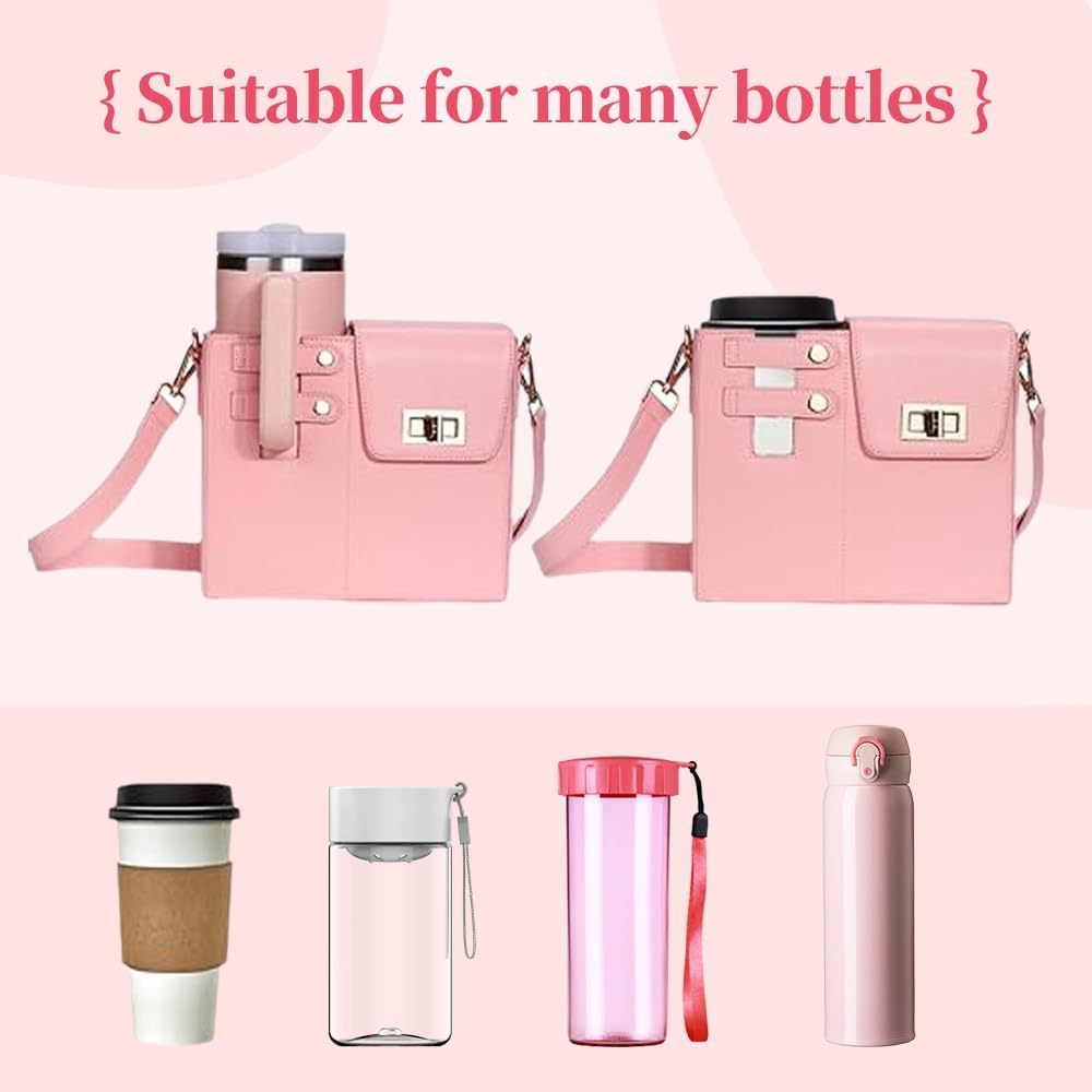 Outdoor Portable Crossbody Water Cup Storage Bag, 2024 New Water Bottle Carrier with Adjustable Shoulder Strap, Water Bottle Bag Crossbody