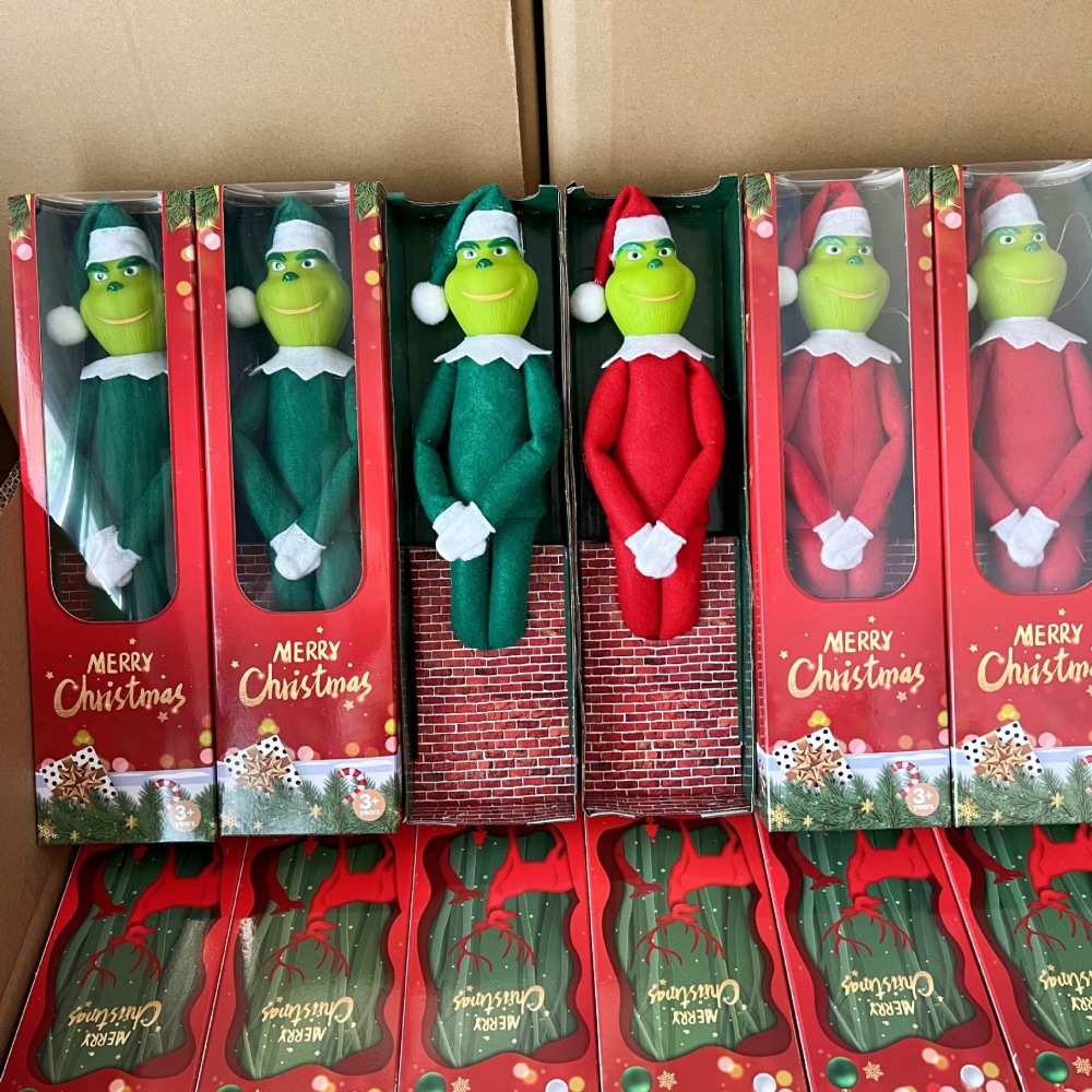 Chinese Warehouse Christmas PVC 32*9cm Grinch ELF Doll