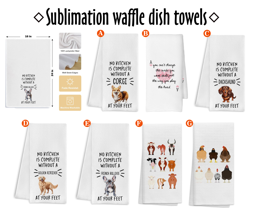 Chinese Warehouse Sublimation Waffle Dish Towels