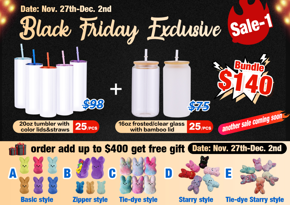 Black Friday Sale For 20OZ Tumblers And 16OZ GLass Tumblers