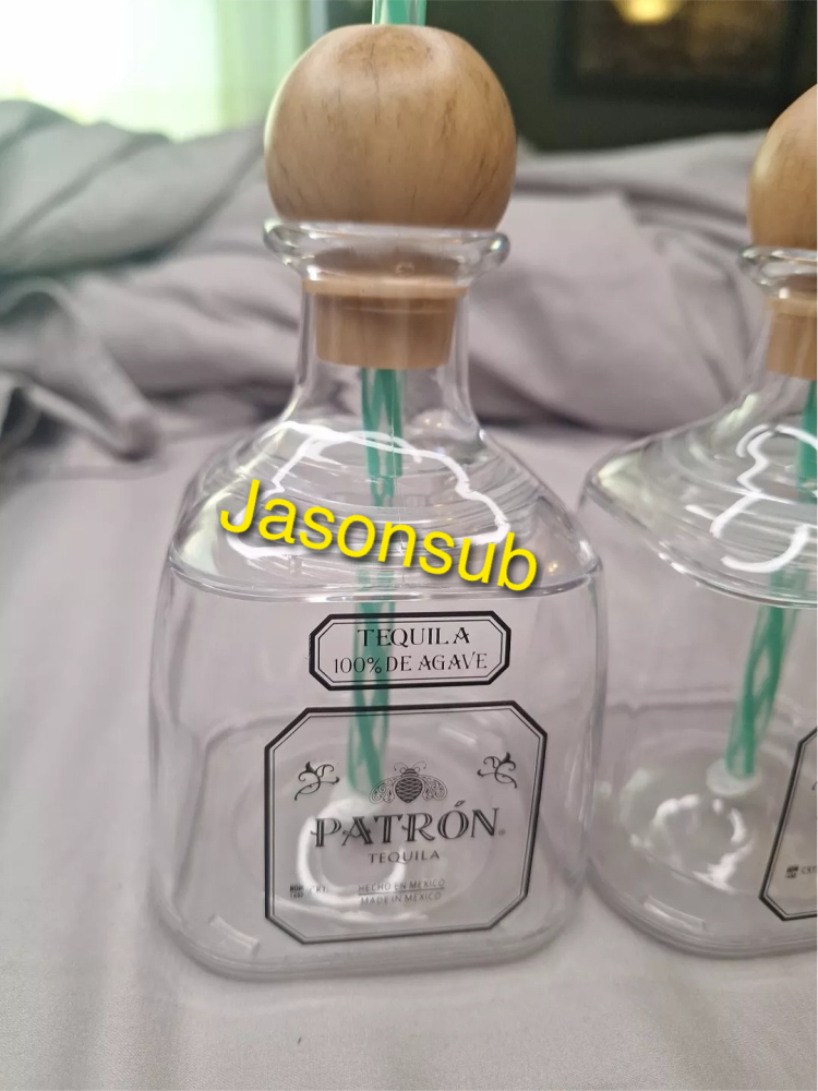 375ml Reusable Mini Patron Tequila Bottles With Straws Shipped From China