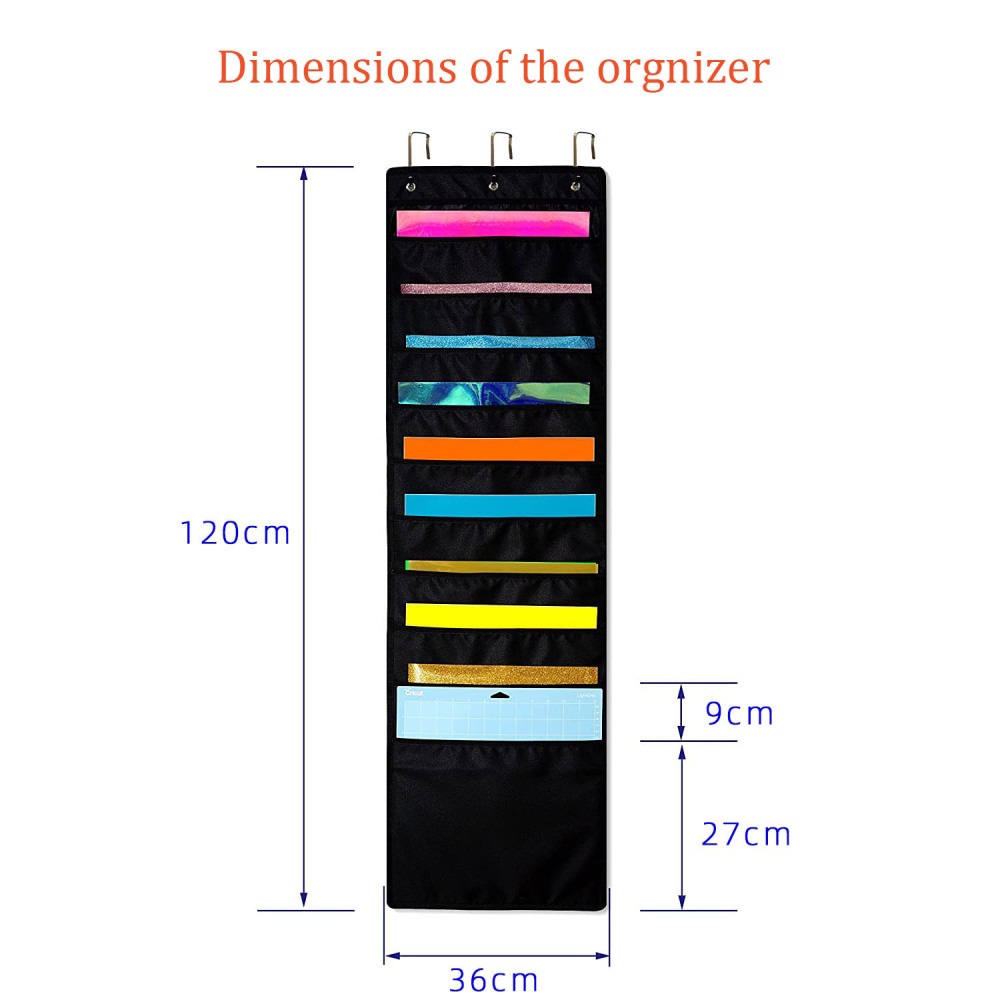 12 x 12 Paper Storage Door Hanging Organizer for Vinyl, HTV Sheets Cardstock Scrapbook Cut Mat Holder