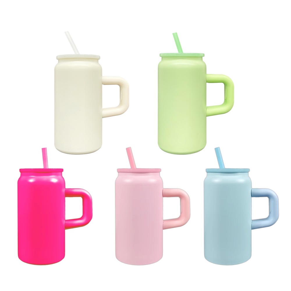16OZ Sublimation Stainless Steel Matte MacaronTumblers With Handle