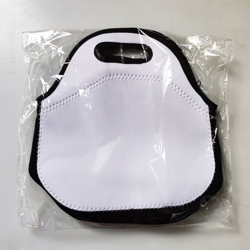 Sublimation Lunch Tote Bags Double Sides White With Black Bottom