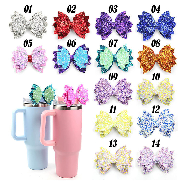 Glitter 40OZ Cups Bow Accessories