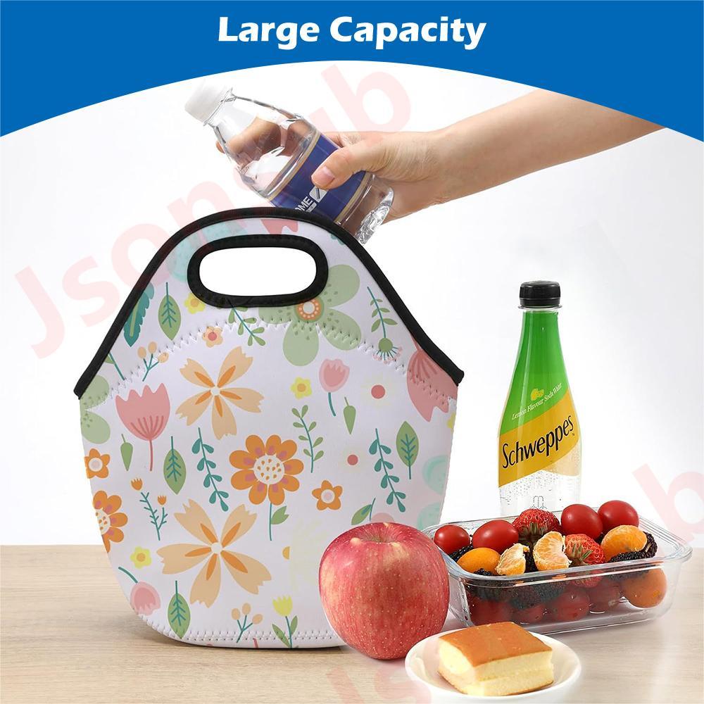 Sublimation Lunch Tote Bags Double Sides White With Black Bottom