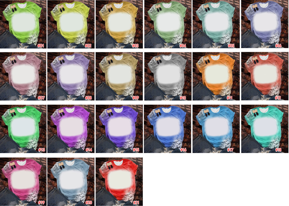 Sublimation Bleached T Shirts Different Colors Shipped From China