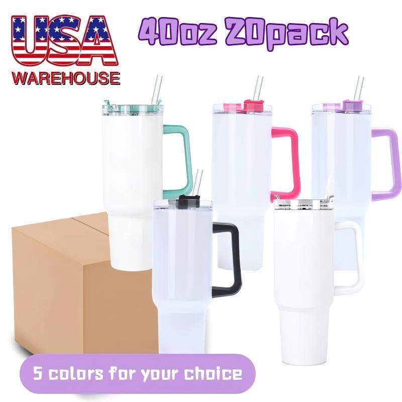 40OZ Sublimation Colored Handle Mugs Shipped From US Warehouse