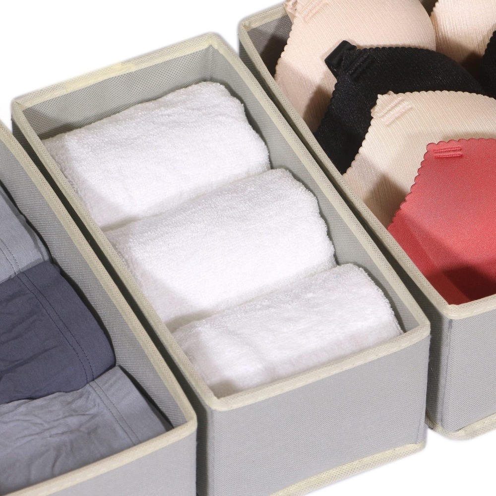 12 Pack Foldable Drawer Organizers Dividers Storage Bins For Clothing Underwear