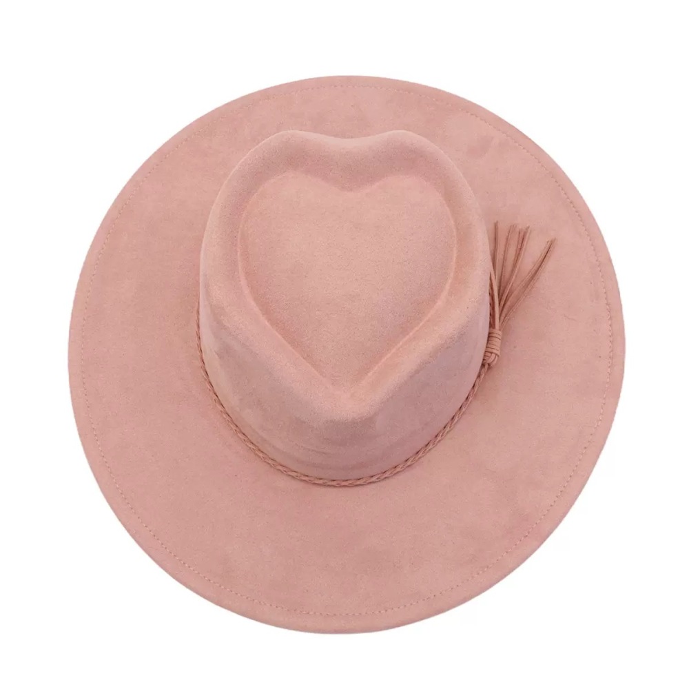 100 Percent Polyester Heart-shaped Tassel Wide Brim Hat Shipped From China