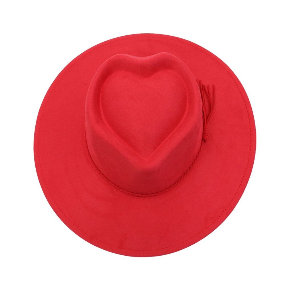 100 Percent Polyester Heart-shaped Tassel Wide Brim Hat Shipped From China