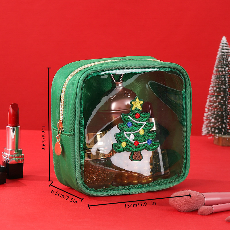 Christmas Chenille Embroidered Letter Makeup Storage Bag