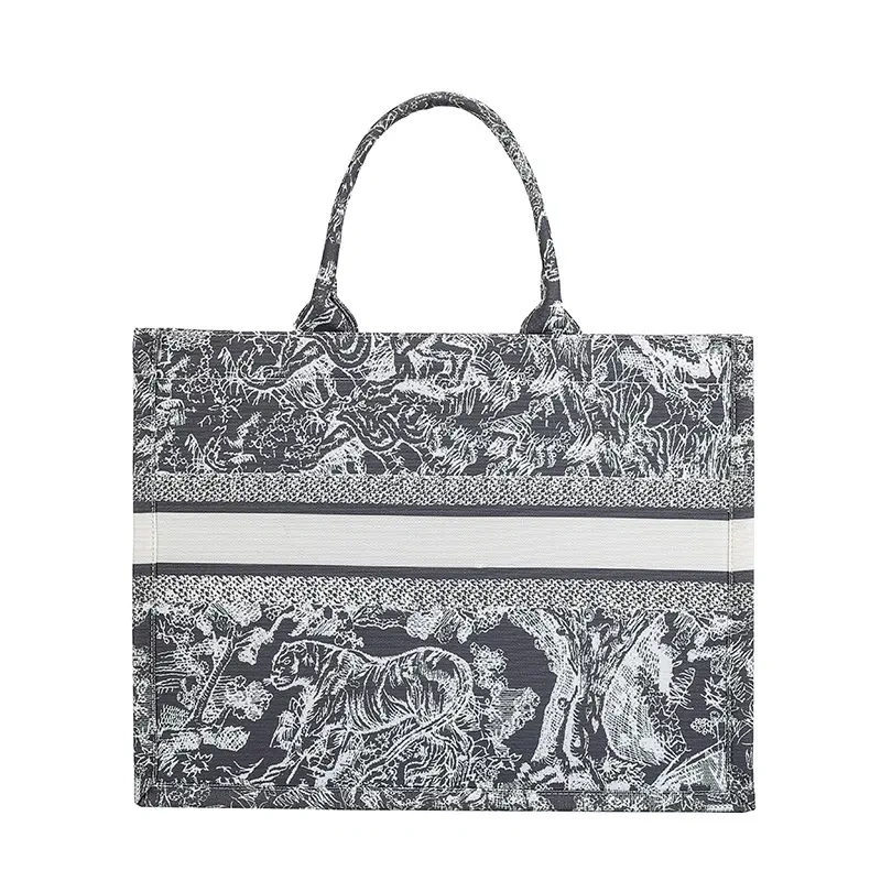 Custom Logo Eco Friendly luxury reusable fashion canvas handbag tote bag