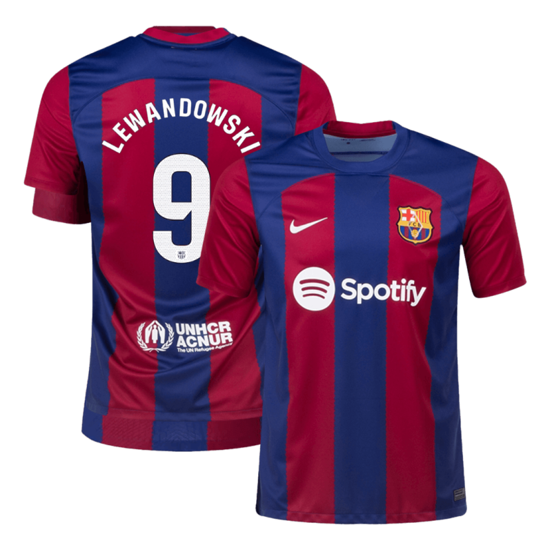 LEWANDOWSKI #9 PEDRI #8 Barcelona Home Jersey 2023/24