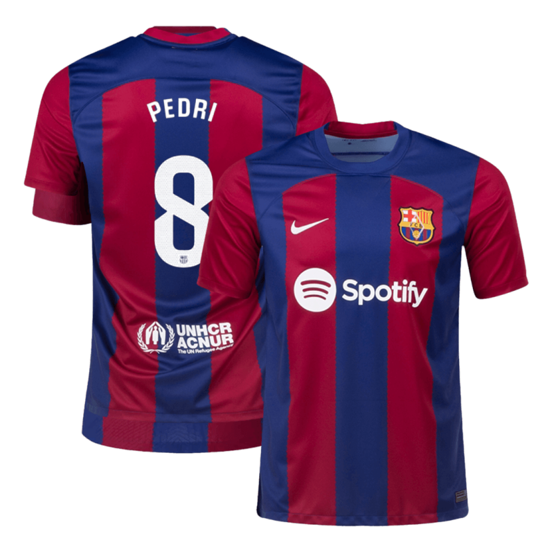 LEWANDOWSKI #9 PEDRI #8 Barcelona Home Jersey 2023/24