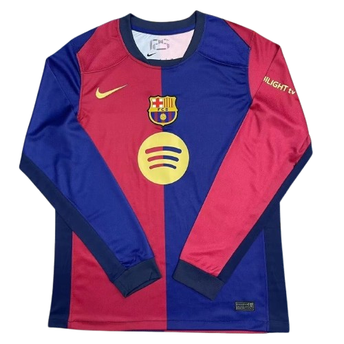 Barcelona Home Jersey Without Logo Text Long Sleeve 2024/25