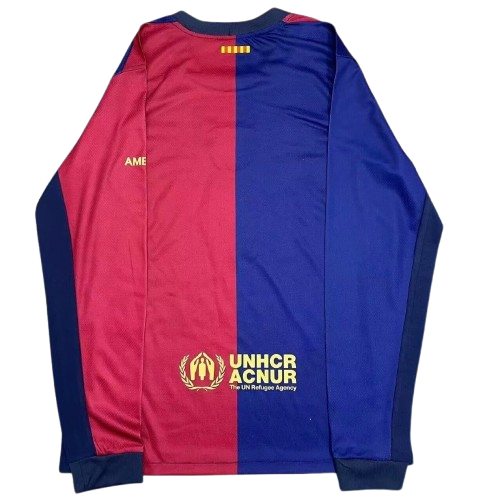 Barcelona Home Jersey Without Logo Text Long Sleeve 2024/25