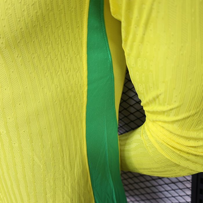 2025/26 Brazil Home Jersey Player Version Long Sleeve