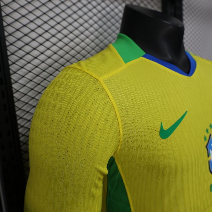2025/26 Brazil Home Jersey Player Version Long Sleeve