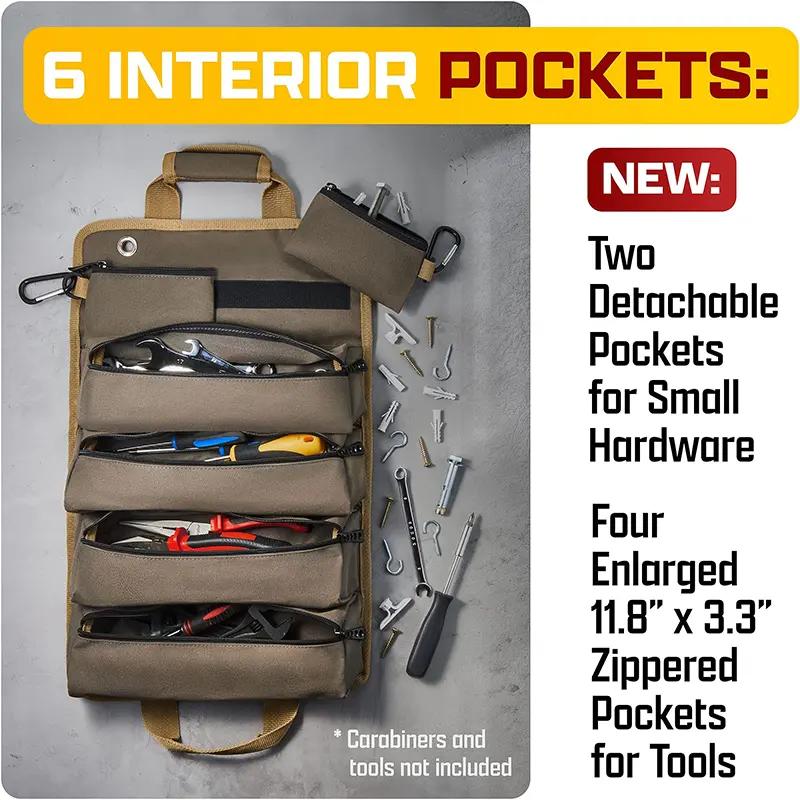 Foldable hardware tool bag Multifunctional cleaning tool waist bag Canvas cloth medical electrician Pet nurse tool bag