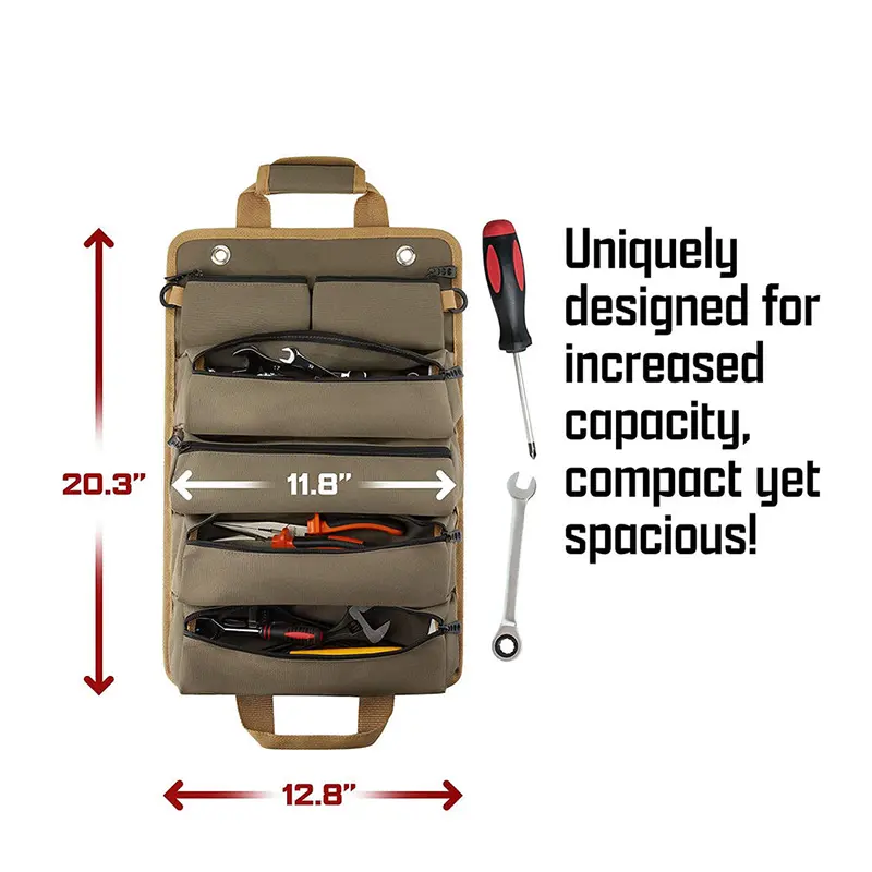 Foldable hardware tool bag Multifunctional cleaning tool waist bag Canvas cloth medical electrician Pet nurse tool bag