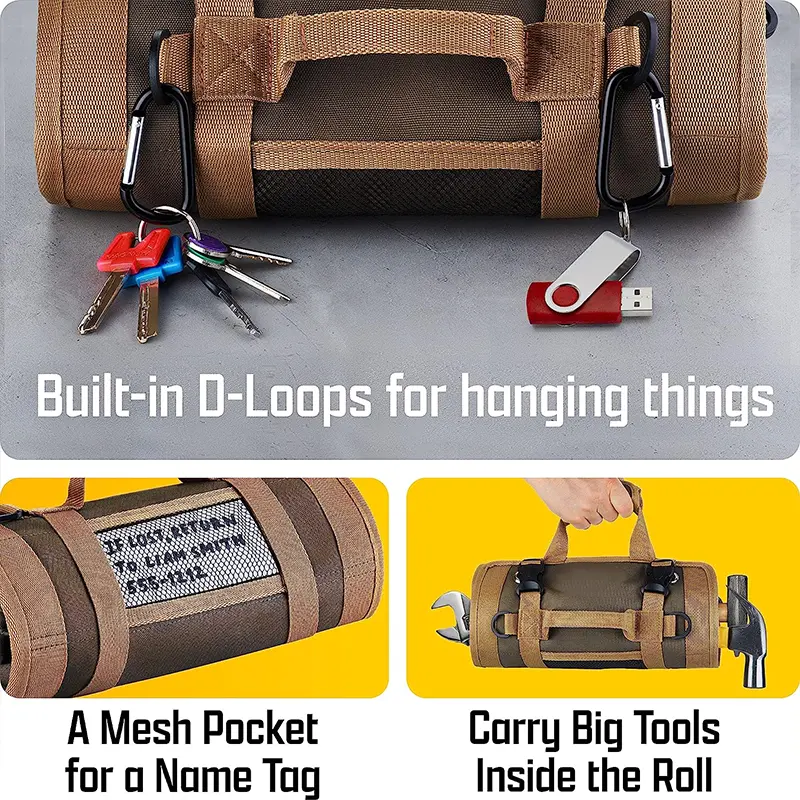 Foldable hardware tool bag Multifunctional cleaning tool waist bag Canvas cloth medical electrician Pet nurse tool bag
