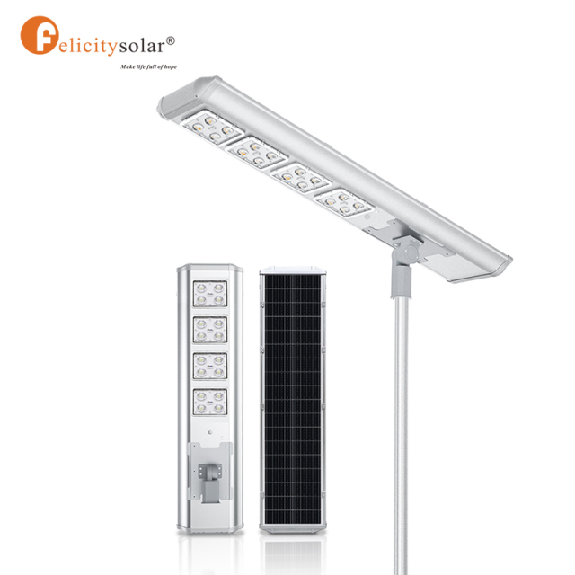 F1 80W 12800lm IP65 Waterproof Commercial LED Sensor Solar Outdoor Solar All in One Light