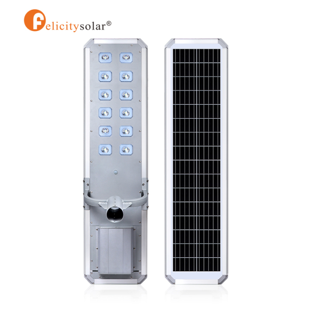 D2-80W Solar Lights Outdoor All in One Solar Street Light 60W 80W 100W Built in Lithium Iron Battery