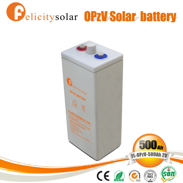 OPZV 500Ah 2V Solar Battery With Immobilized Gel And Tubular Plate Technology