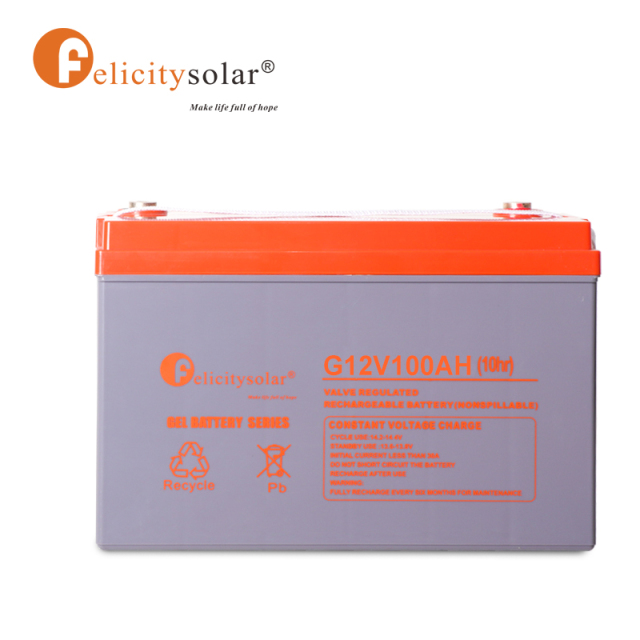 Ciclo profundo da bateria de gel 100AH 12V para sistema doméstico de energia de armazenamento