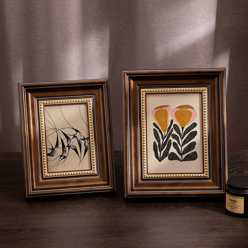 American retro European style photo frames with photo washout, , wall hanging picture frames,