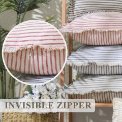 Throw Pillow Covers 18x18 Set of 2 Striped Pillow