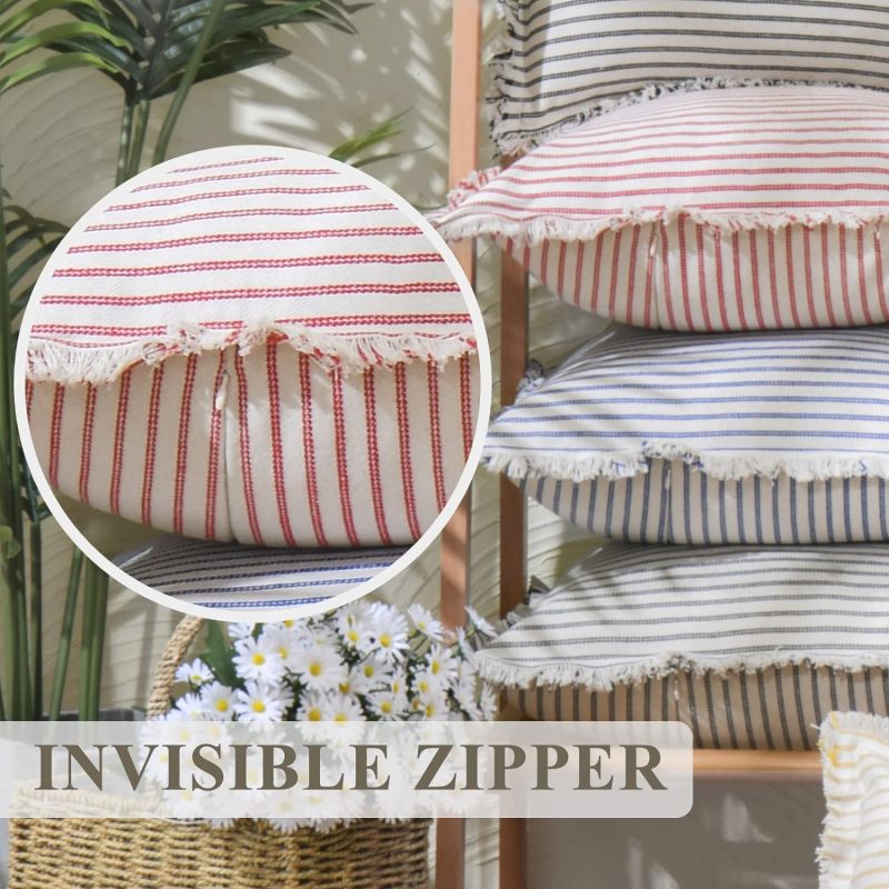 Throw Pillow Covers 18x18 Set of 2 Striped Pillow