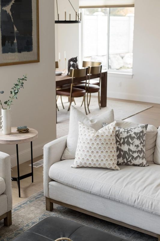 Decorative Boho Throw Pillow Covers - Durable Quality & Machine Washable - 100% Cotton - Fleur Design - 4 Pack