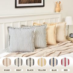 Throw Pillow Covers 18x18 Set of 2 Striped Pillow