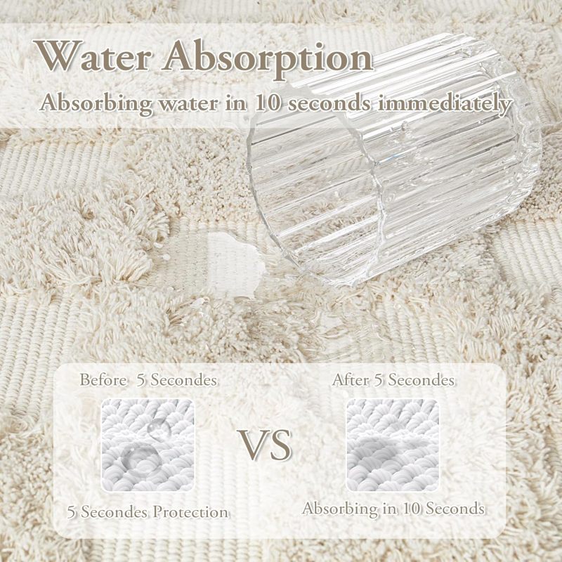 Non-Shedding Neutral Woven Beige Rug Indoor Carpet for Bedroom Table