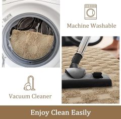 Non-Shedding Neutral Woven Beige Rug Indoor Carpet for Bedroom Table