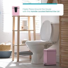 1.3 Gallon Bathroom Trash Can with a Lid, Stainless Steel Wastebasket with Slim Shape and Step Pedal for Home and Office, 5 Liter Capacity, Pink