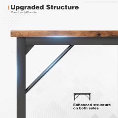 48 inch Computer Desk Modern Simple Style Woodern Table with Storage Bag and Hook for Home, Office, Study, Writing, Rustic Brown
