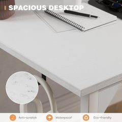 48 Inch Computer Desk, Wood Modern Simple PC Home Office Table with Storage Bag and Headphone Hook for Home, Office, Study, Writing, White