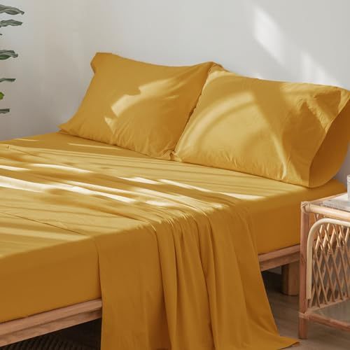 1   MooMee Bedding Sheet Set 100% Washed Cotton Linen Like Textured Breathable Durable Soft Comfy (Dark Grey, King)