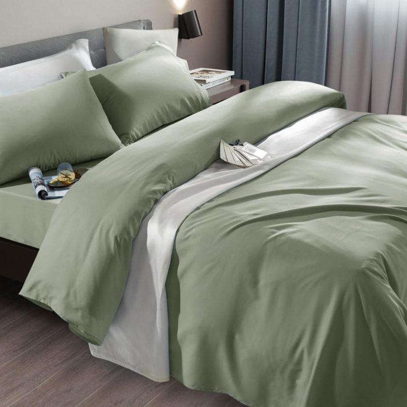 Bed Sheet Set Super Soft Microfiber 1800 Thread Count Luxury Egyptian Sheets Fit 18-24 Inch Deep Pocket Mattress Wrinkle-6 Piece (Dark Grey, Queen)