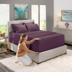 1Extra Deep Pocket King Size Sheets Sets - Fits Mattress 18-24 Inches Deep - Extra Deep Pocket Sheets - 6 Piece King Size Sheets - King Sheets Deep Pocket - Grey Sheets