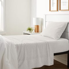 Cotton Jersey 4-Piece Bed Sheet Set, Queen, White, Solid