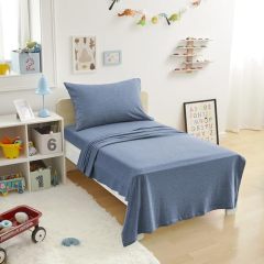 Cotton Jersey 4-Piece Bed Sheet Set, Queen, White, Solid