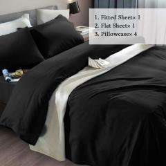 Bed Sheet Set Super Soft Microfiber 1800 Thread Count Luxury Egyptian Sheets Fit 18-24 Inch Deep Pocket Mattress Wrinkle-6 Piece (Dark Grey, Queen)