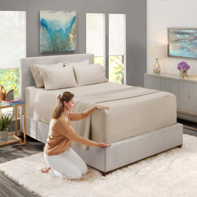 1Extra Deep Pocket King Size Sheets Sets - Fits Mattress 18-24 Inches Deep - Extra Deep Pocket Sheets - 6 Piece King Size Sheets - King Sheets Deep Pocket - Grey Sheets