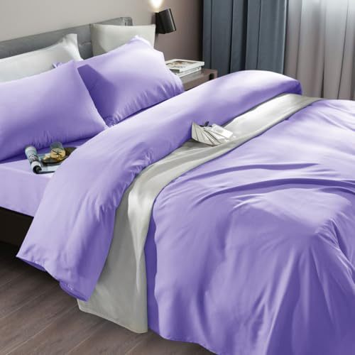 Bed Sheet Set Super Soft Microfiber 1800 Thread Count Luxury Egyptian Sheets Fit 18-24 Inch Deep Pocket Mattress Wrinkle-6 Piece (Dark Grey, Queen)