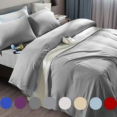 Bed Sheet Set Super Soft Microfiber 1800 Thread Count Luxury Egyptian Sheets Fit 18-24 Inch Deep Pocket Mattress Wrinkle-6 Piece (Dark Grey, Queen)