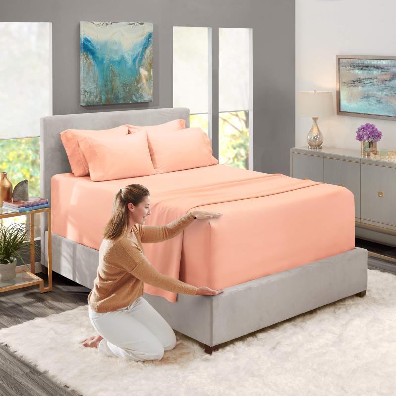 1Extra Deep Pocket King Size Sheets Sets - Fits Mattress 18-24 Inches Deep - Extra Deep Pocket Sheets - 6 Piece King Size Sheets - King Sheets Deep Pocket - Grey Sheets